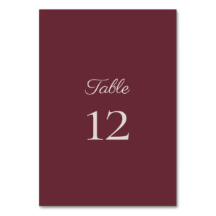 Numeração De Mesa Roxo Ameixa Script Minimalista