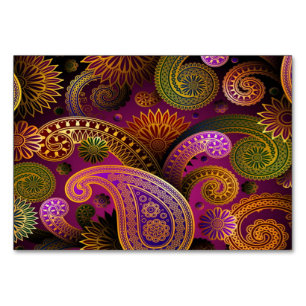 Numeração De Mesa Roxo de Paisley
