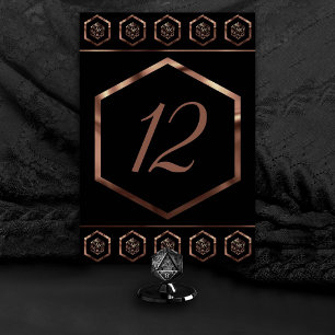 Numeração De Mesa RPG Dice Copper Fantasy Retro Tabletop PnP Gamer