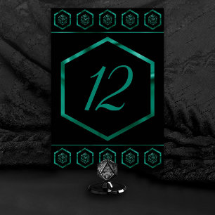 Numeração De Mesa RPG Dice Emerald Fantasy Tabletop Retro Gamer