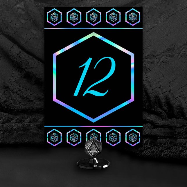 Numeração De Mesa RPG Dice | Holo Fantasy Retro Tabletop PnP Gamer (Criador carregado)