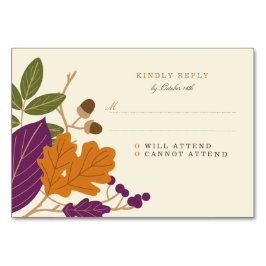 Numeração De Mesa RSVP de Casamento outono de ameixa