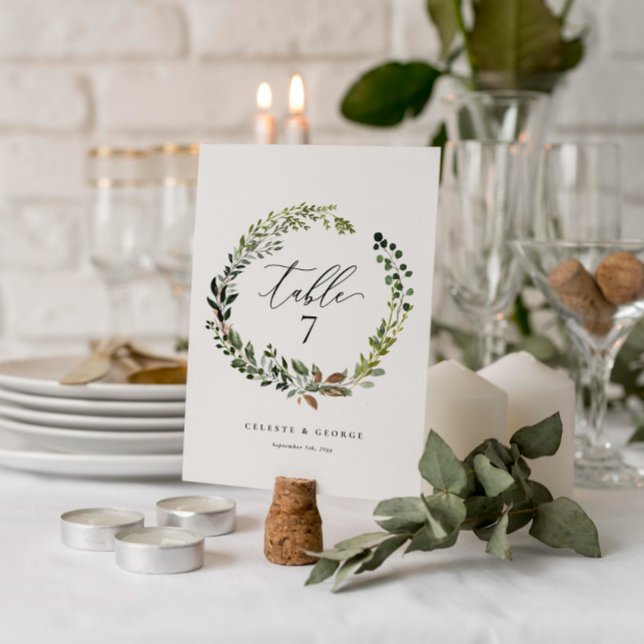 Numeração De Mesa Rua Botânica elegante número da mesa de casamento (Criador carregado)