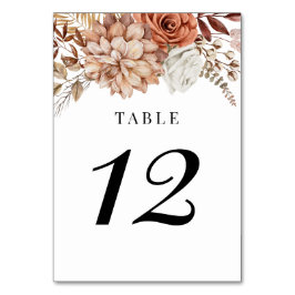 Numeração De Mesa Rua Terracotta Queda Número da Tabela Floral