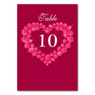 Numeração De Mesa Rubi que wedding números vermelhos da mesa do