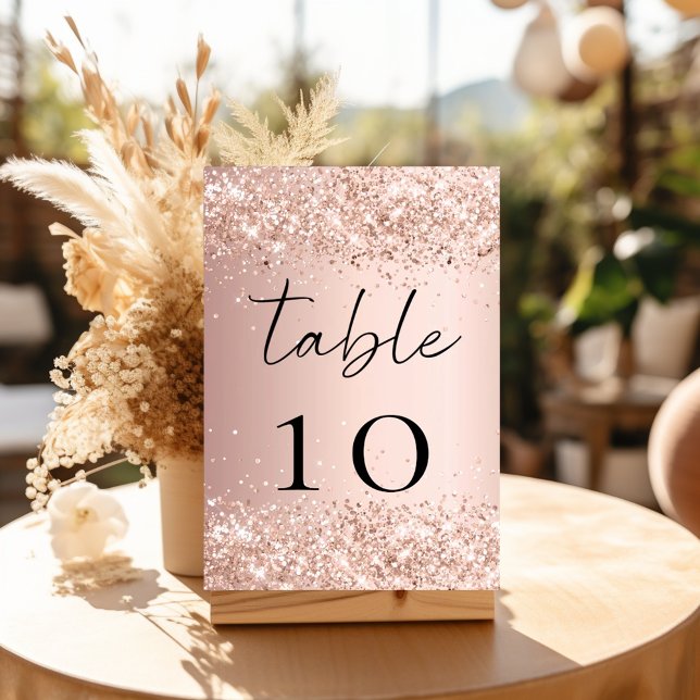Numeração De Mesa Rubor dourado rosa (Criador carregado)