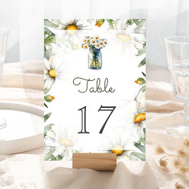 Numeração De Mesa Rustic Daisies Floral Mason Jar Wedding