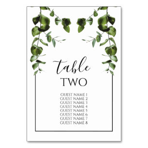 Numeração De Mesa Rustic Eucalyptus Deixa Nomes De Convidados De Cas