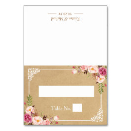 Numeração De Mesa Rustic Floral Frame Kraft Casamento Local