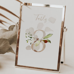 Numeração De Mesa Rustic Floral Manuscrito 8 Casamento