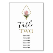 Rustic King Protea Casamento Nomes de Convidados