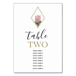 Numeração De Mesa Rustic King Protea Casamento Nomes de Convidados