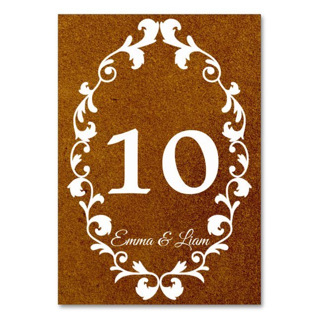 Numeração De Mesa Rustic Mexican Wedding Table Number Card (Frente)