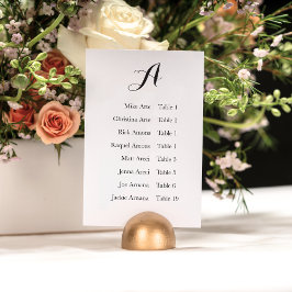 Numeração De Mesa Rustic Minimalistic Calligraphy Seating Chart Card