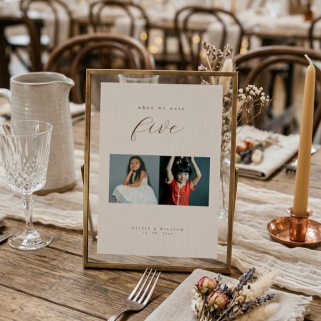 Numeração De Mesa Rustic Modern Script Childhood Photos as  (Criador carregado)