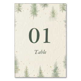Numeração De Mesa Rustic Mountain Forest Watercolor Wedding Table