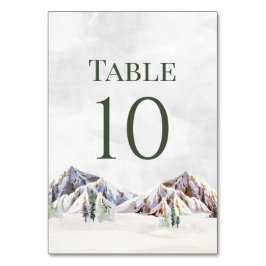 Numeração De Mesa Rustic Winter Mountain Wedding Table Number Cards