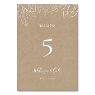 Numeração De Mesa Rustic Winter   Número da tabela Kraft