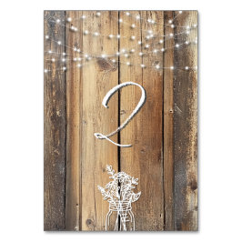 Numeração De Mesa Rustic Wood String Luzes Mason Jar Elegant Favores
