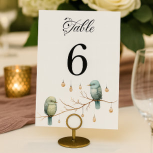 Numeração De Mesa Rustic Woodland Love Birds Casamento Romântico