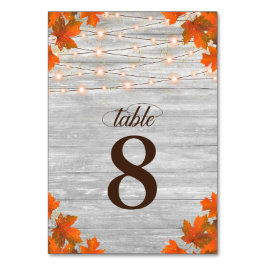 Numeração De Mesa Rústica Wood Fall Deixa Luzes De Corda Casamento