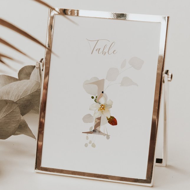 Numeração De Mesa Rústico Floral Escrito à Mão Casamento 1 (Criador carregado)