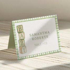 Numeração De Mesa Sage Green Baby Blocks Editable Tent Cards