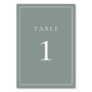 Numeração De Mesa Sage Green I Moderno Casamento Minimalista