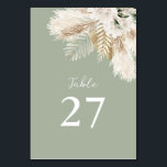 Numeração De Mesa Sage green pampas watercolor casamento<br><div class="desc">Sage verde e boêmia pampas de flores. O texto e as cores deste cartão podem ser personalizados.</div>