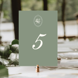 Numeração De Mesa Sage Green Rose Wedding Double Sided