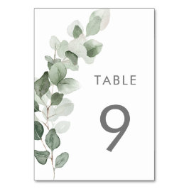 Numeração De Mesa Sage Green Watercolor deixa Recepção de casamento