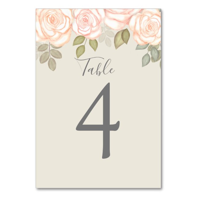 Numeração De Mesa Sage Green Wedding Custom Table Number Floral (Frente)