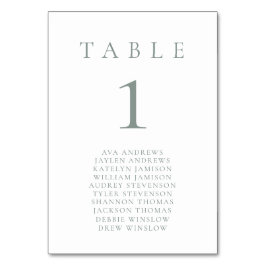Numeração De Mesa Sage Green White Minimalist Table Number