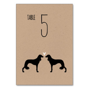 Numeração De Mesa Saluki Dog Silhouettes Recepção de casamento Perso