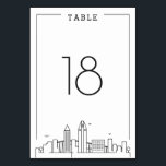 Numeração De Mesa San Diego Wedding | Número da Tabela<br><div class="desc">Uma tabela de casamento única para um casamento acontecendo na linda cidade de San Diego, Califórnia. Ele apresenta um número de tabela simplificado descendo sobre uma versão estilizada do horizonte único da famosa cidade. Este item faz parte de uma coleção de várias peças maior com itens adaptados a antes, ao...</div>