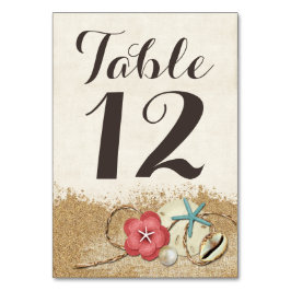 Numeração De Mesa Sandy Beach Hibiscus & Shells Número da Tabela de 