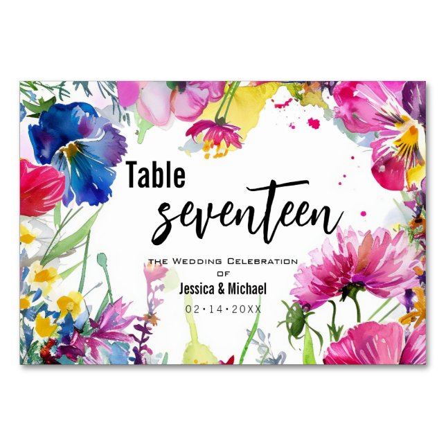 Numeração De Mesa Sangue horizontal de dois lados (Frente)