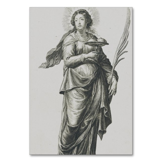 Numeração De Mesa Santa Ágata da Sicília Graça Vulcânica Arte (Frente)