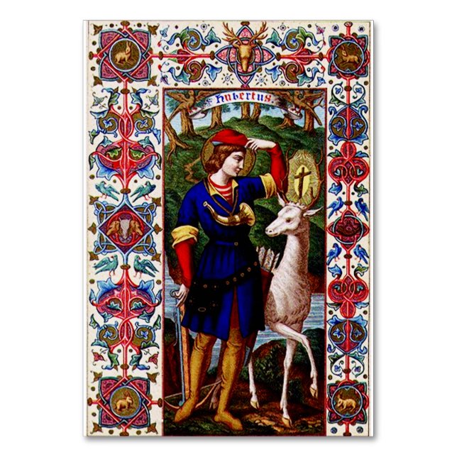 Numeração De Mesa São Huberto de Liège com o cervo  (Frente)