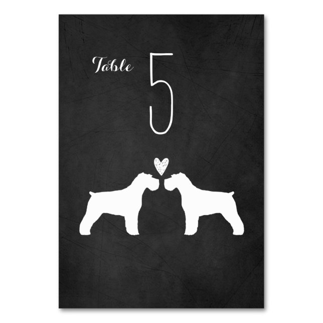 Numeração De Mesa Schnauzer Silhouettes Recepção de casamento (Frente)