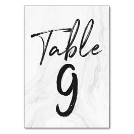 Numeração De Mesa Script de mármore branco moderno | Tabela Número C