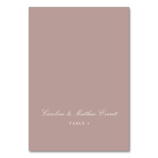 Numeração De Mesa Script Elegant Custom Name Mauve Place Card (Frente)