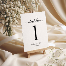 Numeração De Mesa Script Elegante de Dois Corações