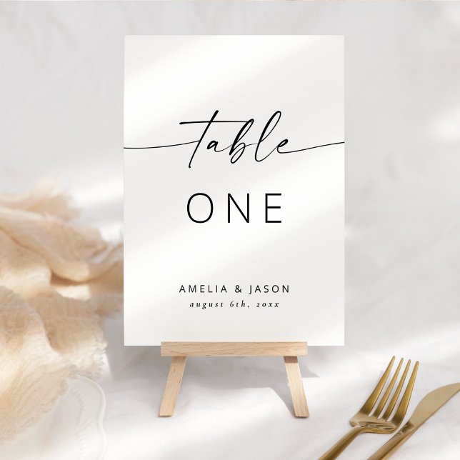 Numeração De Mesa Script Elegante Moderno (Criador carregado)