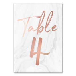 Numeração De Mesa Script Marble e Rosa Dourado | Tabela Número Cartã