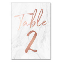 Script Marble e Rosa Dourado | Tabela Número Cartã