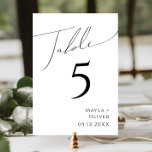 Numeração De Mesa Script Minimalista Whimsical | número do quadro<br><div class="desc">Este guião minimalista | o número da mesa é perfeito para o seu casamento clássico, simples, preto e branco, mínimo e moderno. A design apresenta uma caligrafia elegante, delicada e romântica escrita à mão com tipografia formal do chique. O olhar vai correr bem em qualquer época de casamento: primavera, verão,...</div>