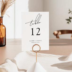 Numeração De Mesa Script Moderno e Whimsical Minimalista