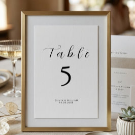 Numeração De Mesa Script Moderno Minimalista