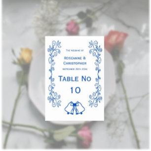 Numeração De Mesa Scrollwork de Mesa de Casamento Sapphire
